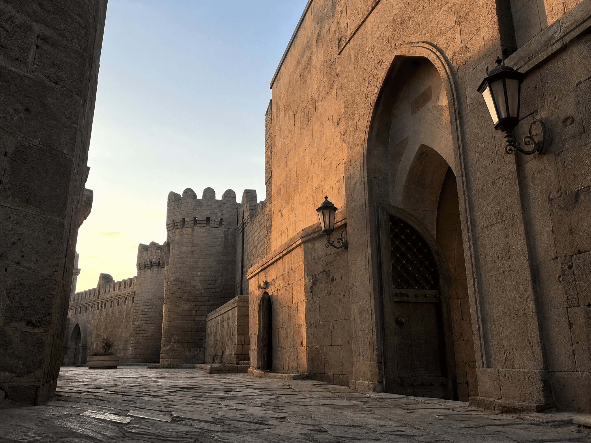 Historic stone walls and lanes of Baku's Old City